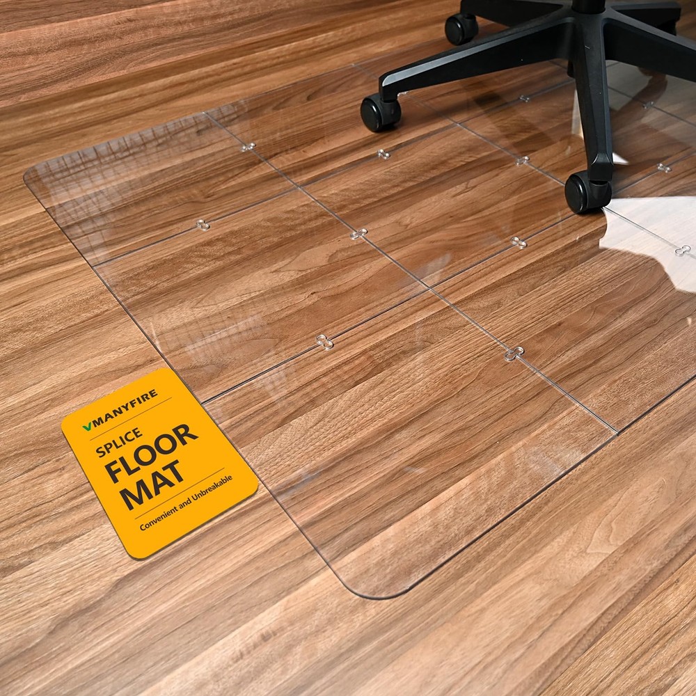Spliced Non-Slip Office Chair Floor Mat 35.5x47 Inches 1/5 Inch Thick Heavy Duty Protection