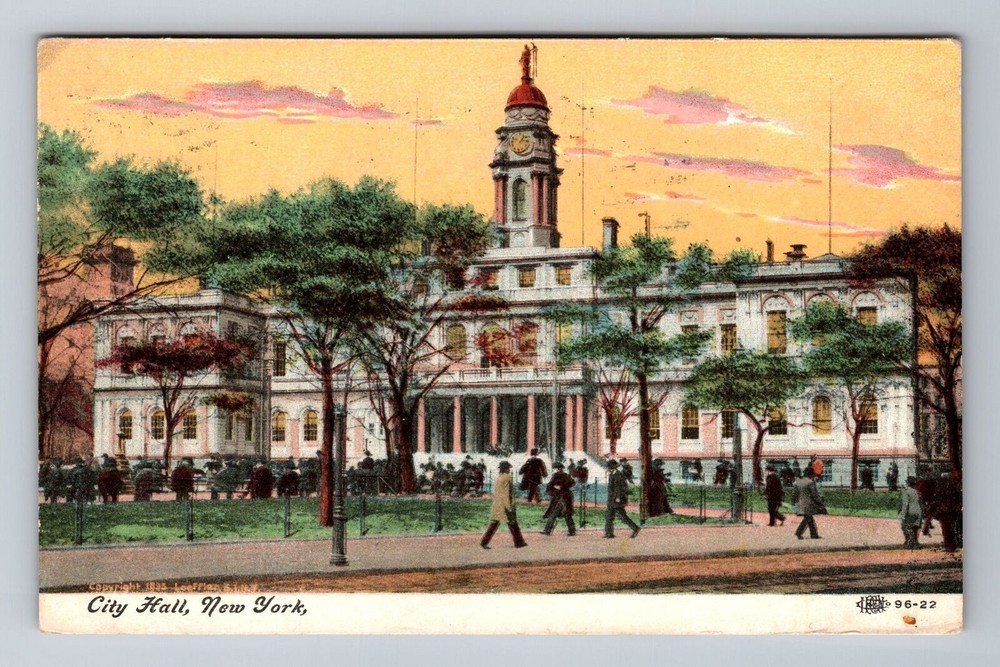New York City NY, City Hall, Souvenir, Vintage c1910 Postcard
