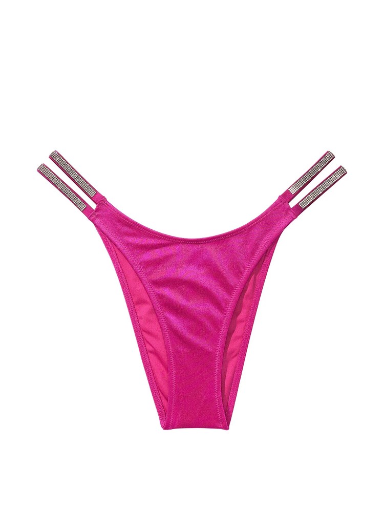 Victoria's Secret Swim Double Shine Strap Brazilian Bottom Berry - Select SZ