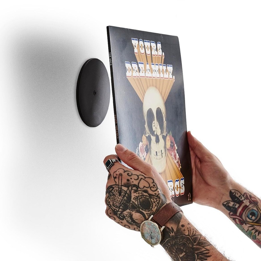 Bamboo Vinyl Record Wall Mount Display | Floating Album Storage Lp Holder With N