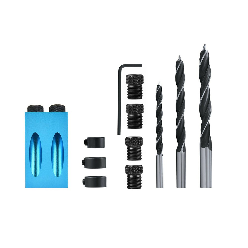 DIY Pocket Hole Screw Jig Kit Adapter Dowel Drill Set Carpenter Wood Joint Tool