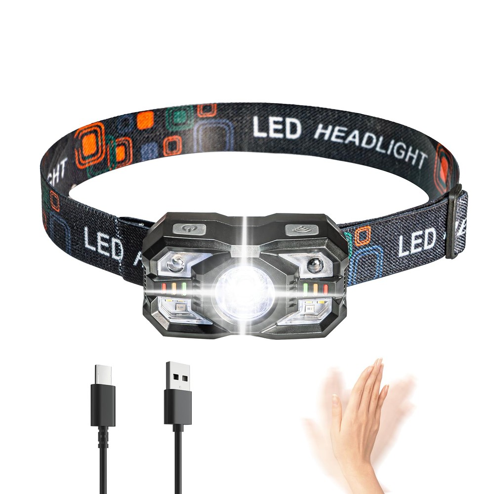 Headlamp Flashlight, 5 Mode for Outdoor Camping Running Hiking Fishing Ultra-...