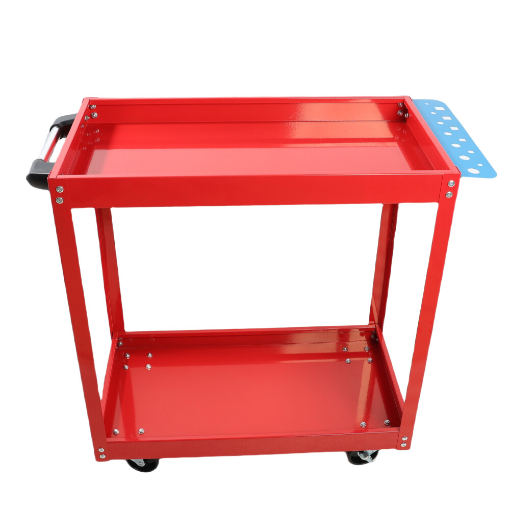 Heavy Duty Lockable Red Tool Cart with Wheels 400 LBS Capacity for Industrial Use