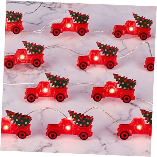 Christmas Tree Farmhouse String Lights Decoration, 10ft 30 LEDs, Battery Truck