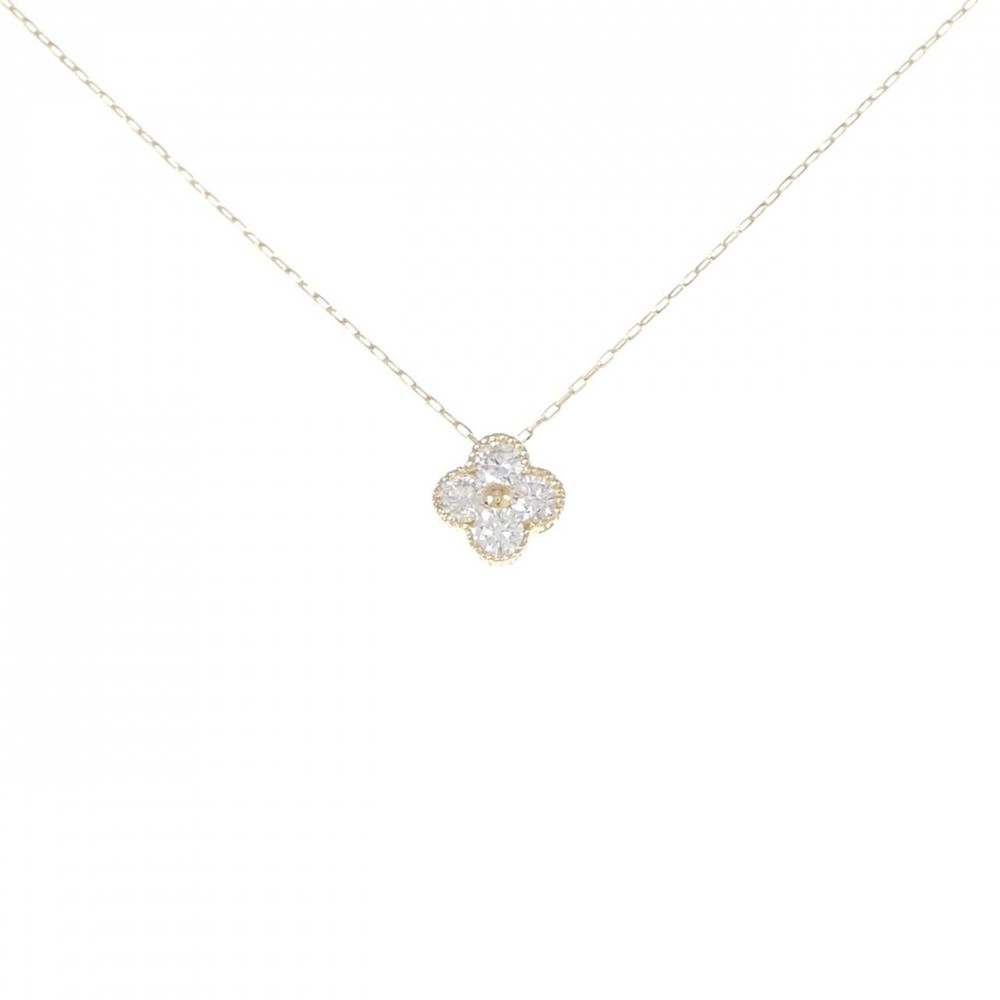 Authentic K18YG Flower Diamond Necklace 0.20CT  #270-003-987-8981