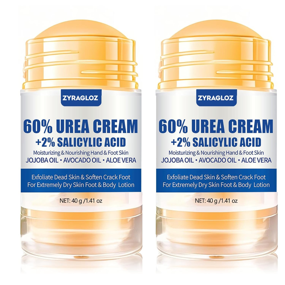 2Pcs 60% Urea Foot Cream Set, Hydrating Lotion Stick Balm for Hands & Feet
