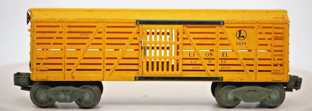 Lionel YELLOW Cattle O Gauge Model Train Car 6656 1:48 Scale EX