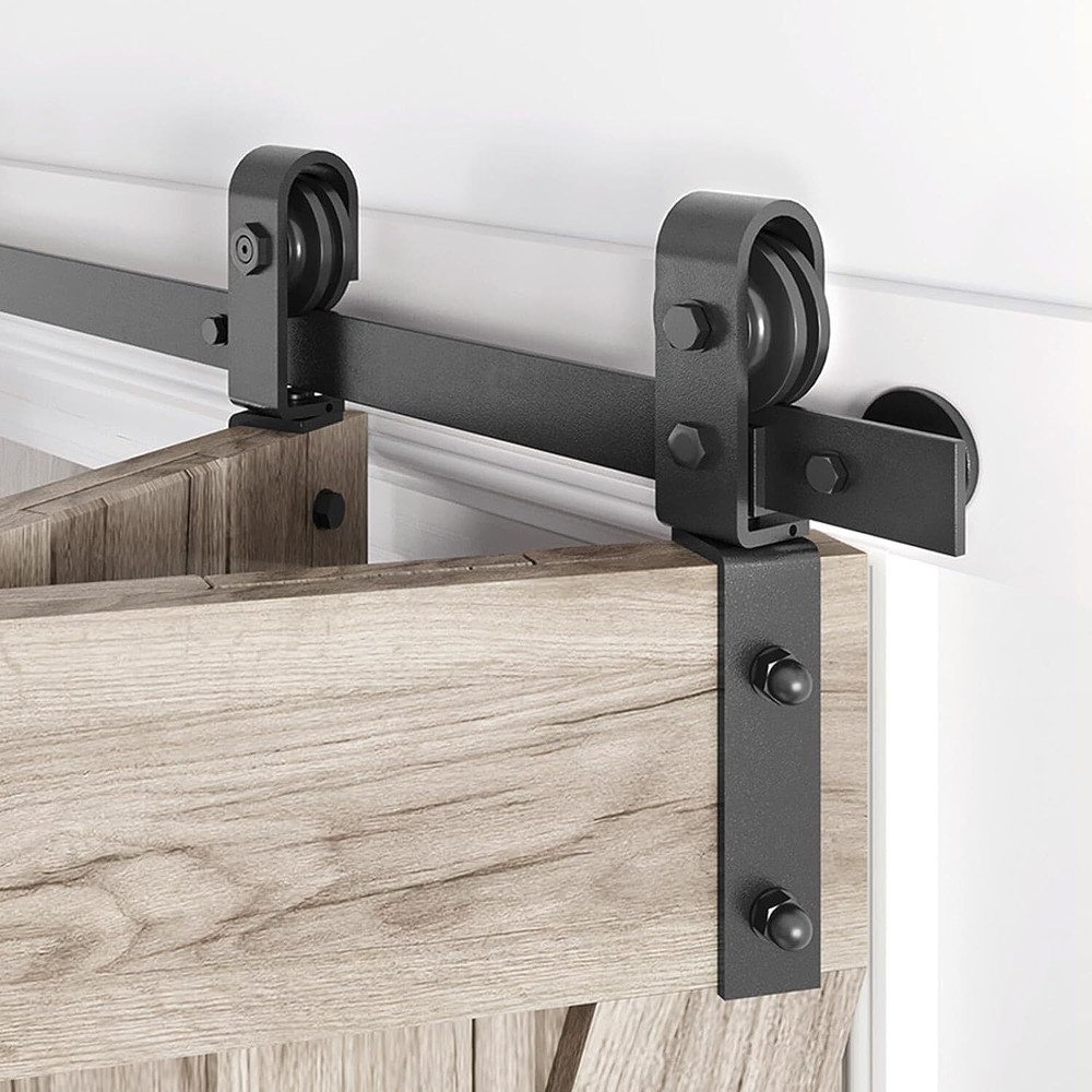CCJH Bi Folding Sliding Barn Door Hardware Track Kit, 