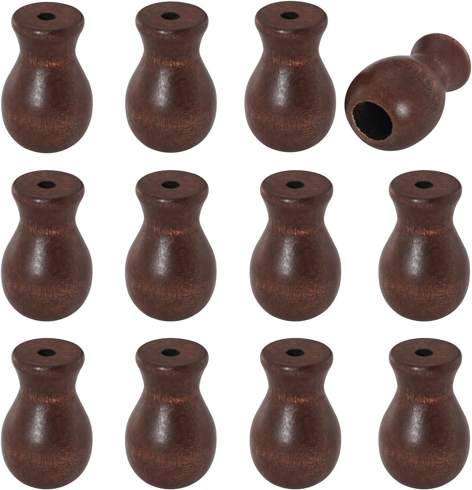 12PCS Wooden Tassel Curtain Pull Hanging Ball Decor Craft