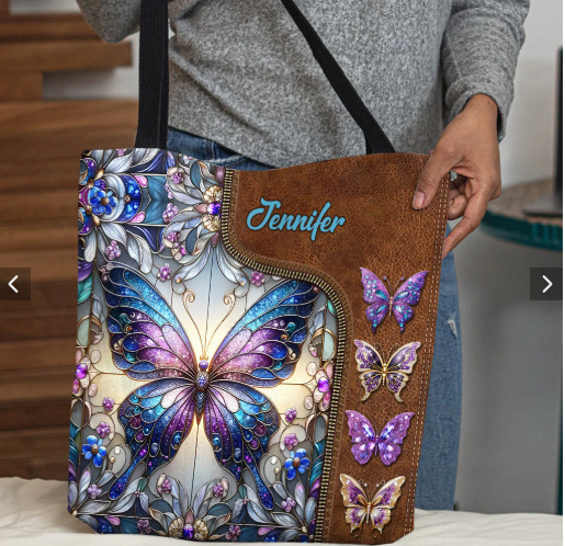 Personalized Butterfly Tote Shoulder Bag for Butterfly Lovers-image
