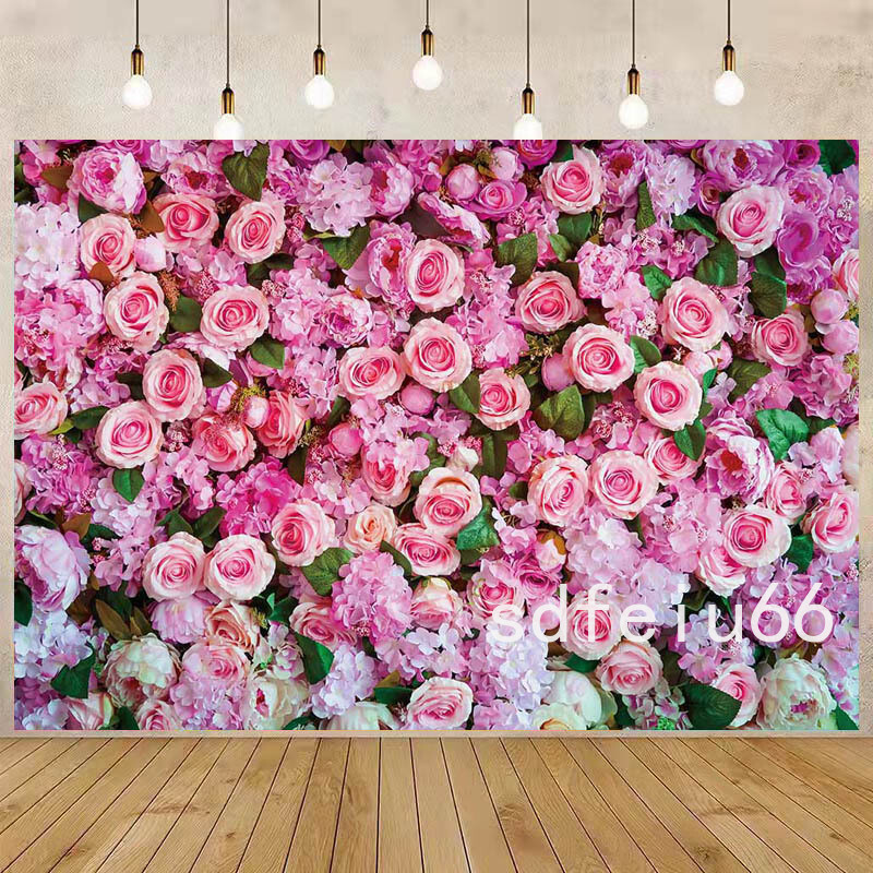 Rose Flower Wall Wedding Birthday Backdrop Party Background Banner Photo Decor