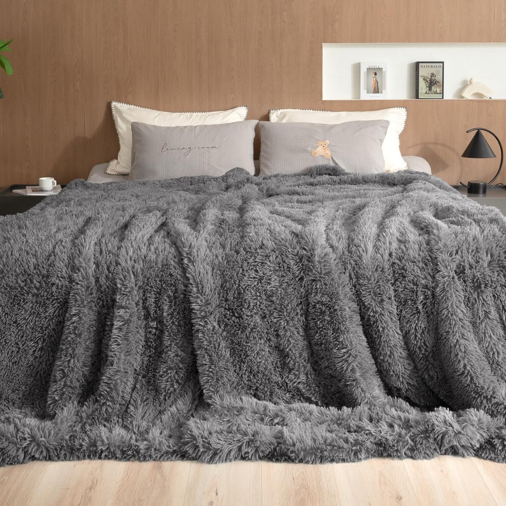 Pawque Luxury Faux Fur Throw Blanket Super Soft King Size Throw Blankets 90x9...