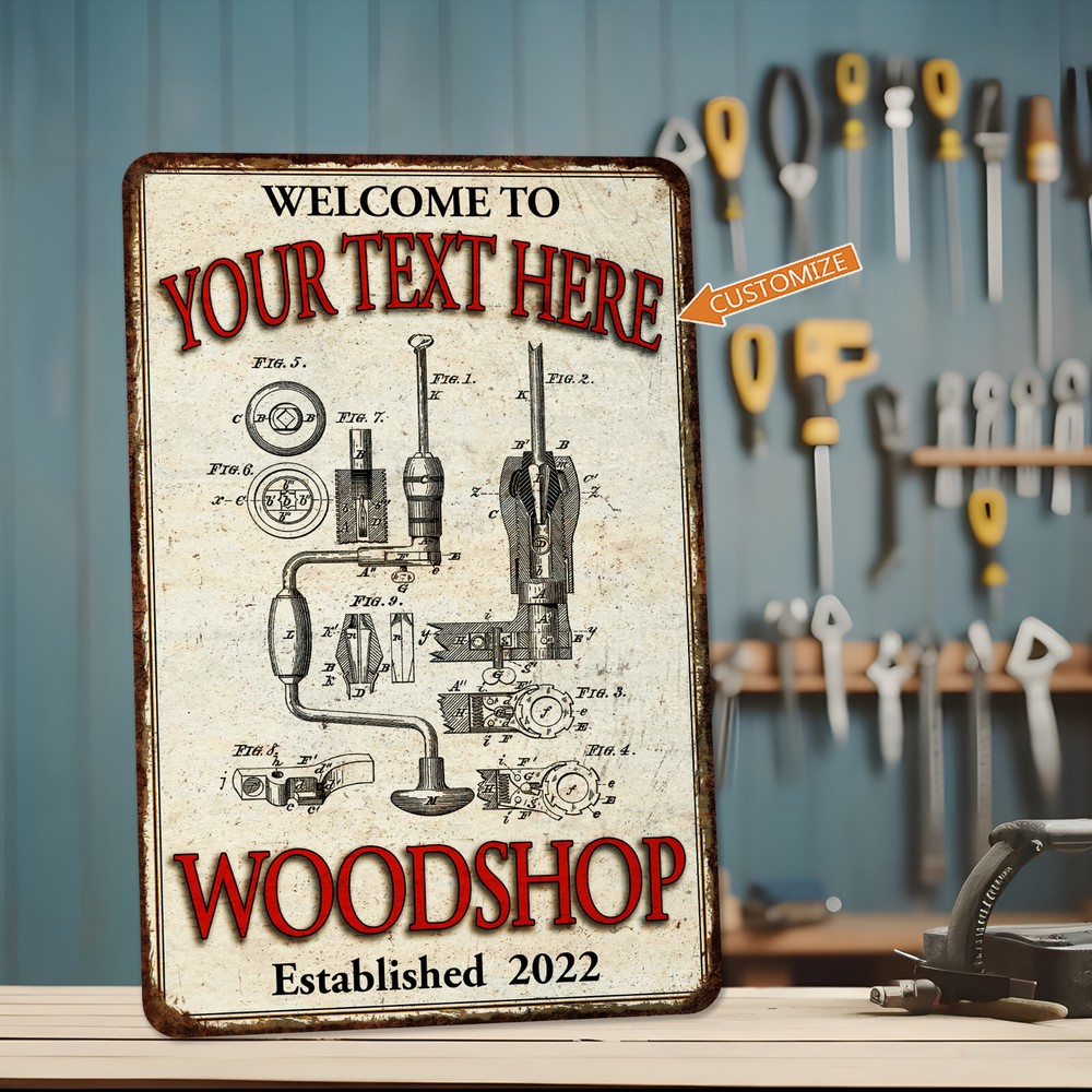 Custom Engraved Woodshop Sign for Garage Decor & Man Cave-image