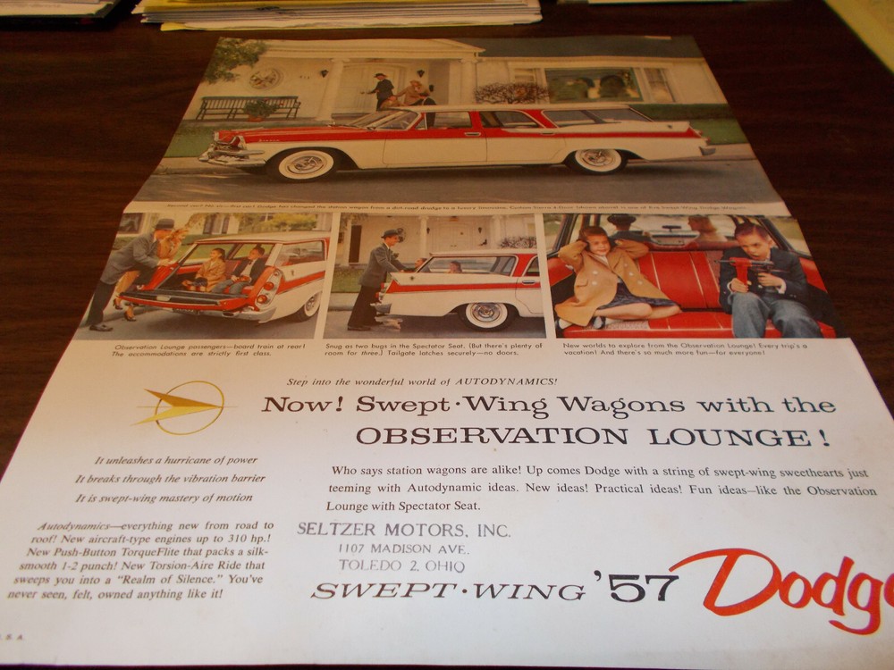 1957 Dodge Station Wagon Magazine Ad Proof / Rare item!