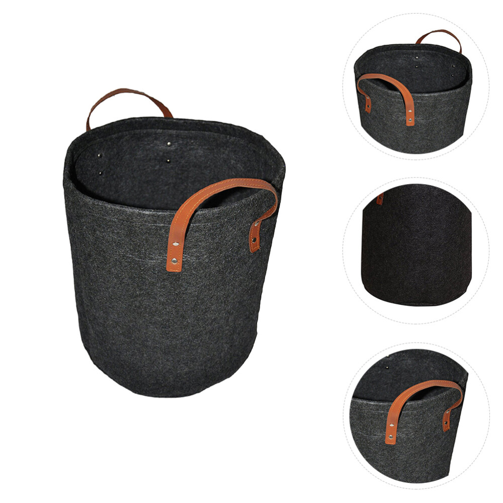 Collapsible Baby Laundry Basket Felt Storage Bucket for Firewood Bedroom Use