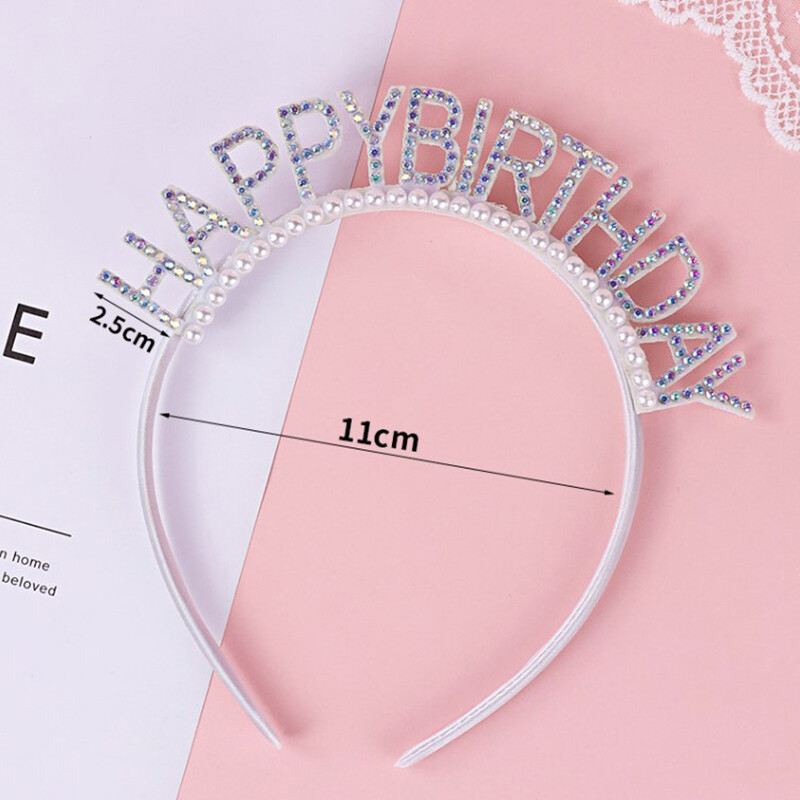 Sparkling Rhinestone Birthday Girl Headband in Elegant Metal Alloy Design