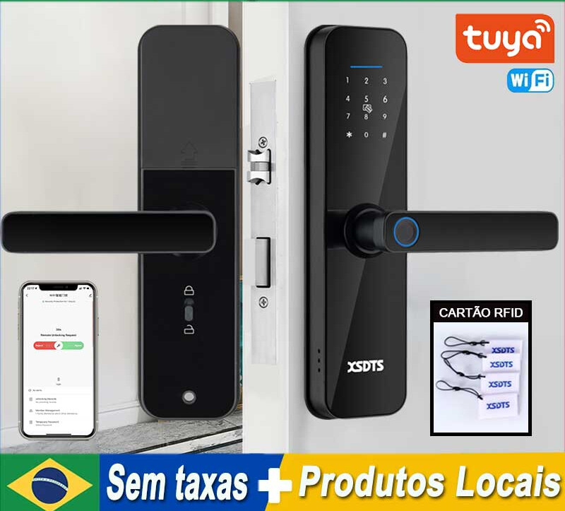 Smart Biometric Fingerprint Door Lock with Tuya App Remote Access Keyless Entry-image