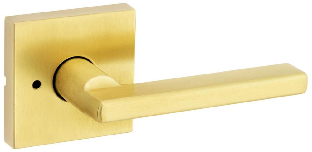 Kwikset 730HFLSQTV1 Halifax Privacy Door Lever Set - Brass