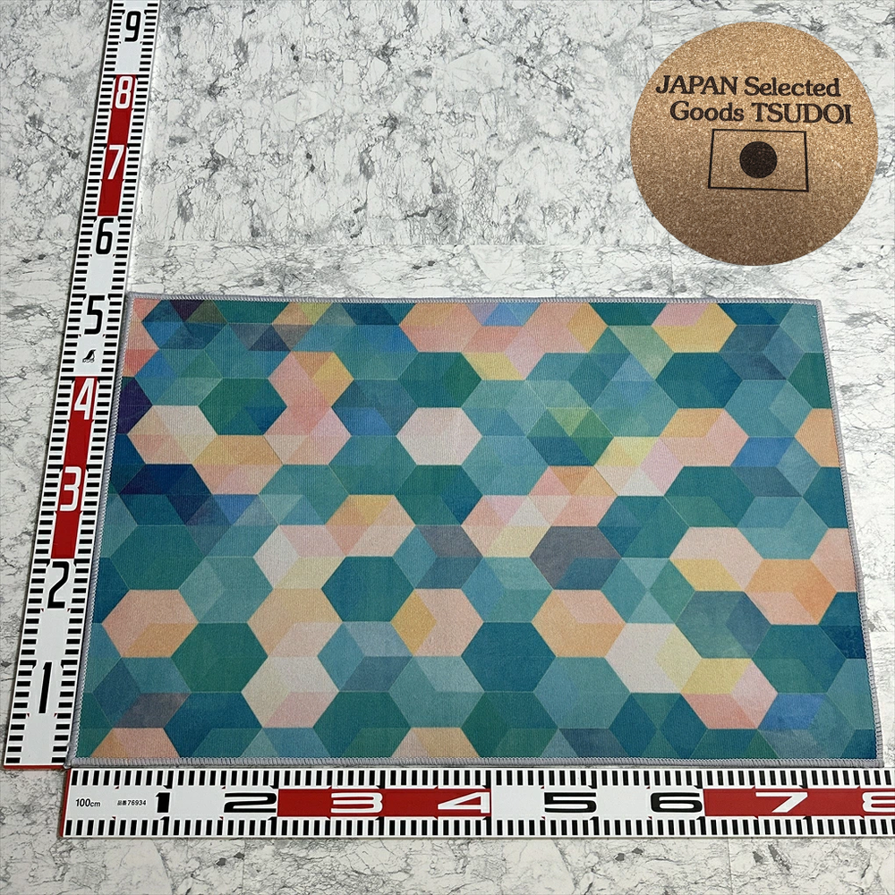 Hexagon Geometric Japanese Anti-Slip Mat 29.5x19.7in 75x50cm 000313