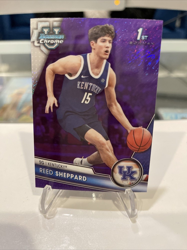 Reed Sheppard 2023 Bowman U Chrome 1st Purple Shimmer Kentucky Rookie #45 🔥