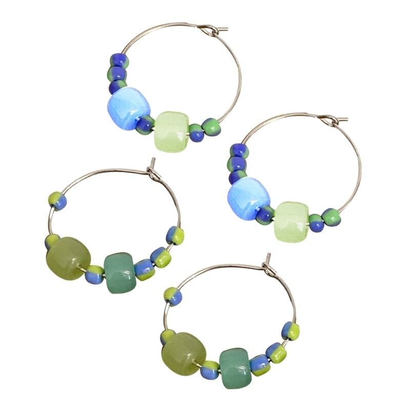 Elegant Pearl Beaded Hoop Earrings Stylish 1 Pair