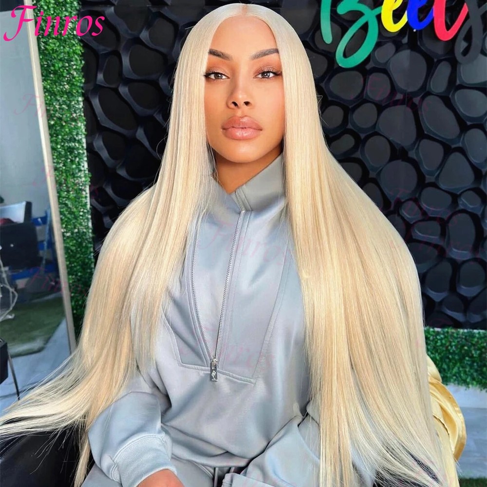 13x6 HD Transparent 613 Blonde Brazilian Lace Front Human Hair Wig Bone Straight