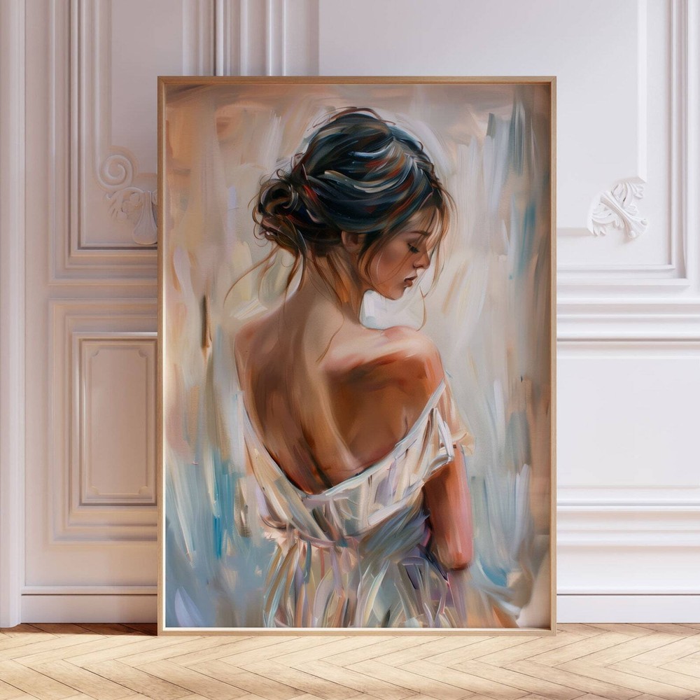 Soft Abstract Woman Portrait  Art Print  Feminine Wall Art  Modern Home Decor
