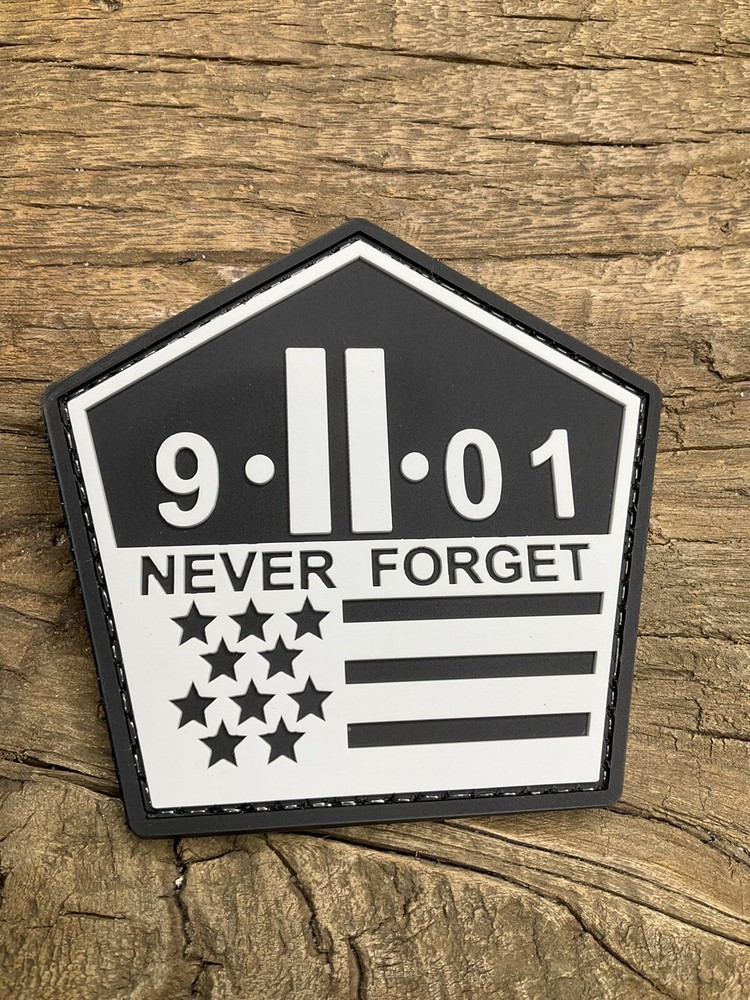 Patch PVC Tactical Morale HOOK-3D PVC 9/11 Never Forget American Flag