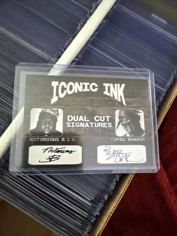 Tupac Shakur 2pac B.I.G Biggie Smalls Notorious Iconic Ink Dual Cut Signatures