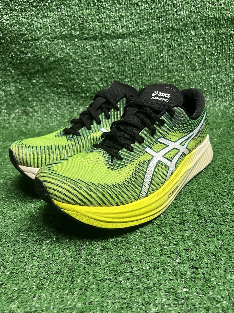 ASICS Magic Speed 2 Green Safety Yellow Lightweight Mesh Running Shoes Men's 8