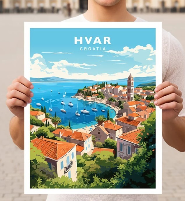 Explore Hvar Croatia with Stunning Travel Wall Art Poster Print