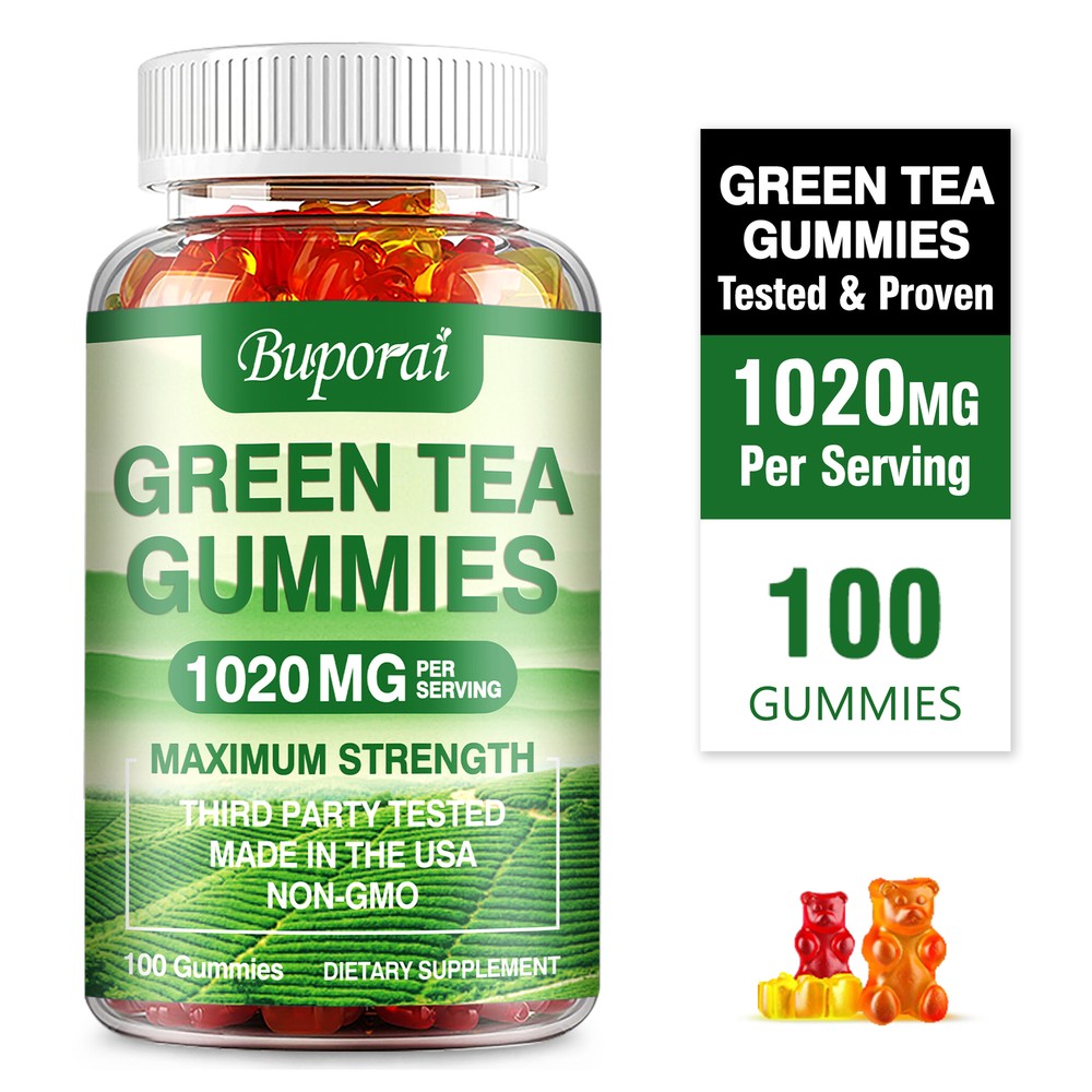 Green Tea Gummies - Weight Loss Fat Burner To Curb Cravings & Boost Metabolism
