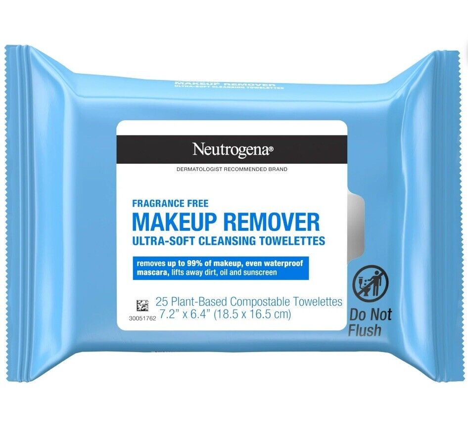 Neutrogena Makeup Remover Wipes & Face Cleansing, Fragrance-Free, 25ct