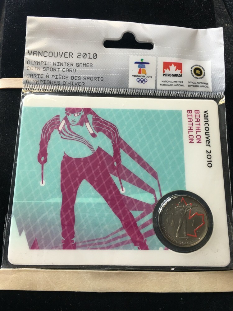 2007 Vancouver Olympics Biathlon 25-Cent Coin and Card Set