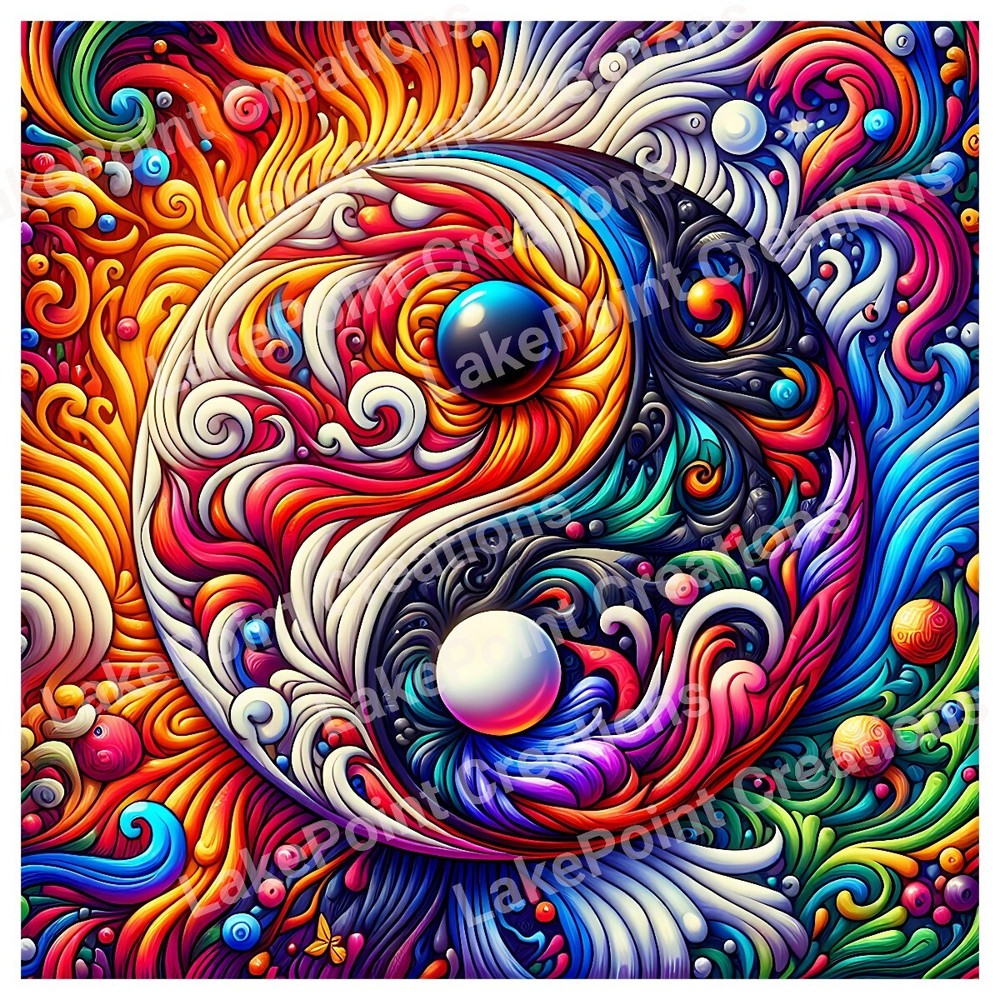 Yin Yang Digital Wallpaper Background for Phone & Desktop-image