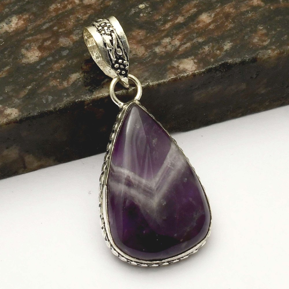 Amethyst Gemstone Handmade Ethnic Pendant Jewelry Gift For Women 1.8 Inch AP-43009