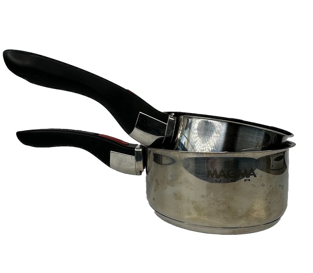 Set of 2 Magma Stainless Steel Cookware Magnetic Induction Sauce Pans w/ Handles