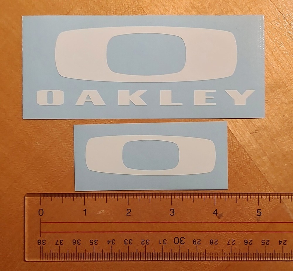 Oakley Vinyl Decals, 2-pack, choose color, no background, snowboards, helmets