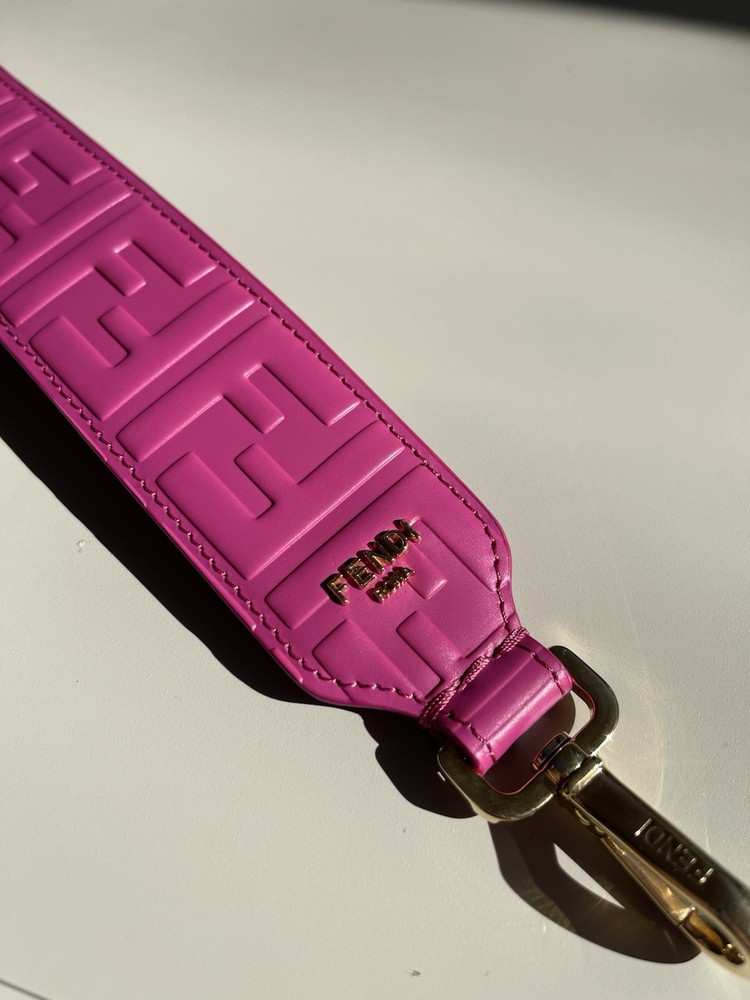 FENDI Mini Zucca FF Leather Strap Bag in Pink - Was $490