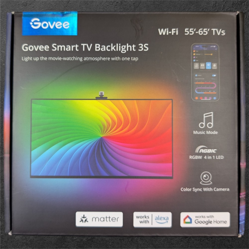 Govee Smart TV Backlight 3S for 55-65 inch TVs with Wi-Fi Music Sync & Google Home