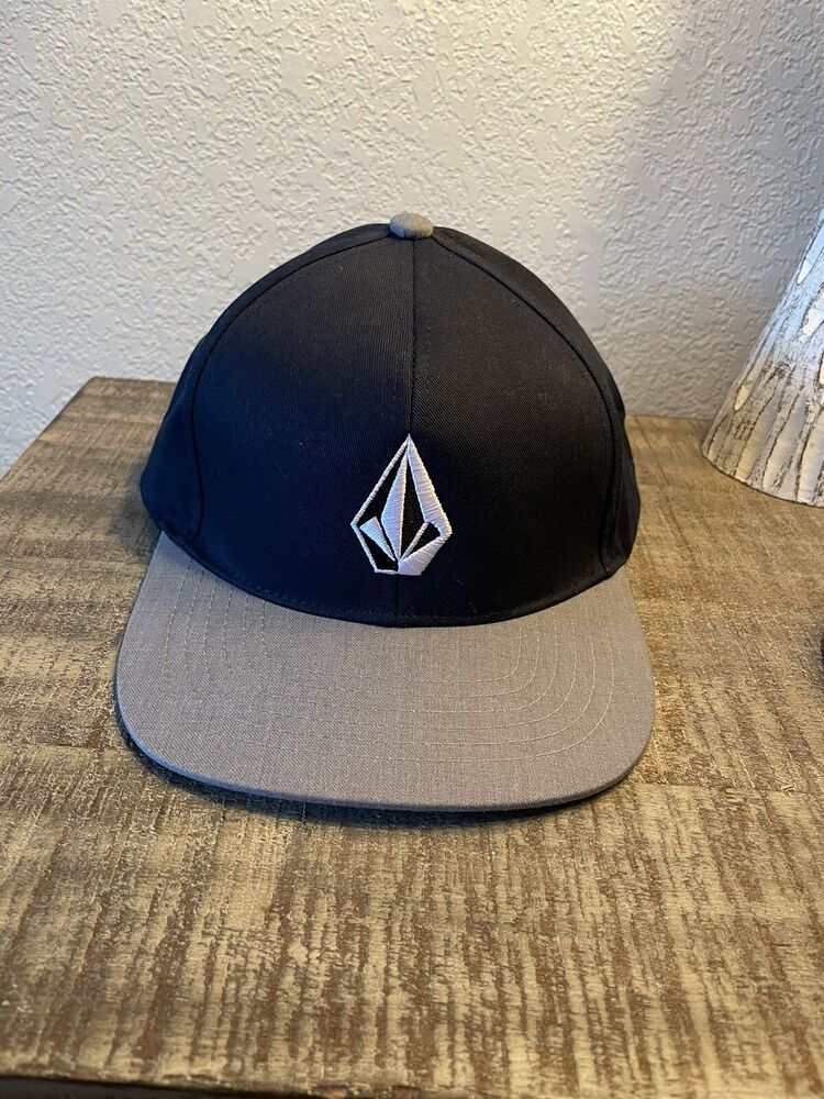 MENS VOLCOM Dark Blue & Gray SnapBack Adjustable Hat Cap |  ONE SIZE New WO Tag