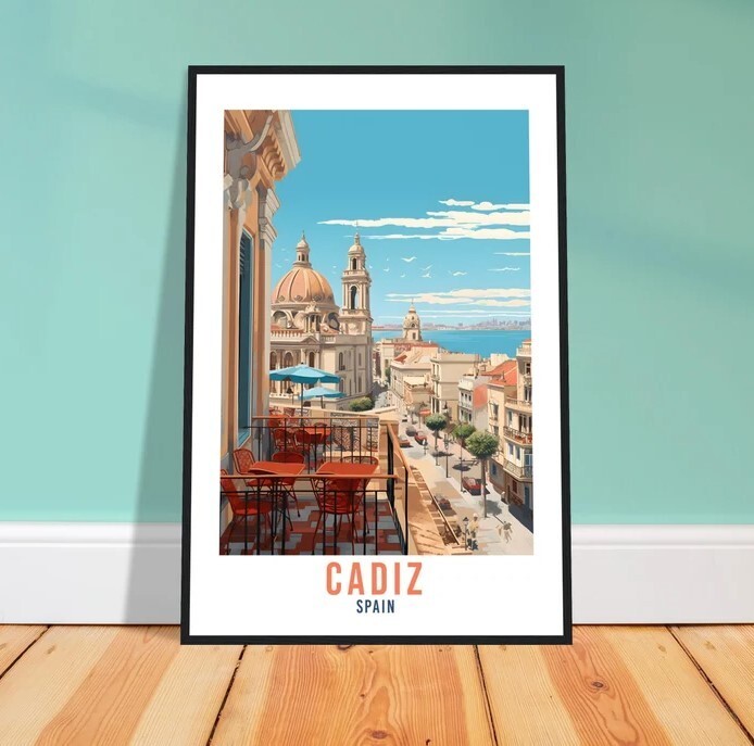 Cadiz Travel Poster Wall Art Cadiz Wall Hanging Home Décor