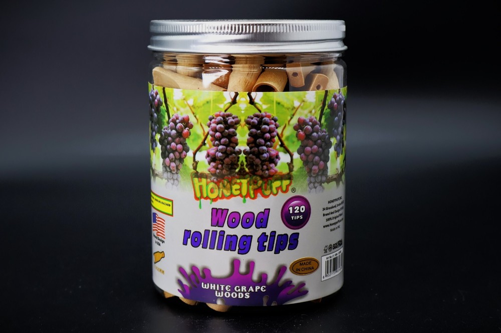 HONEYPUFF 120X Natural Unrefined Wood Cigarette Filter Tips Flat Head Tips