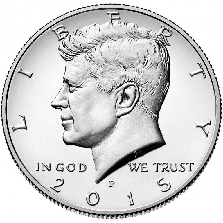 2015 P President Kennedy Half Dollar Fifty Cent Coin Money U.S. Mint Roll