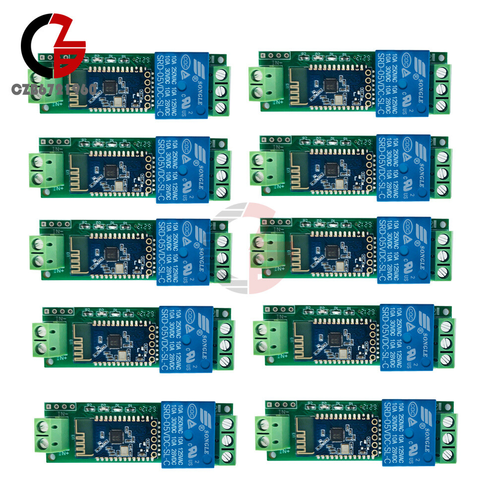 10PCS DC 5V 1 Channel Bluetooth Relay Module APP Control Switch IoT Smart Home-image