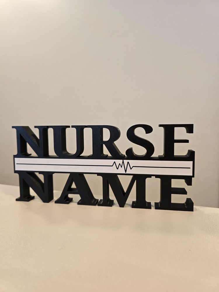 Made to Order - Thin White Line EMS/NURSE Desk Name Plate - Custom Rank and Name