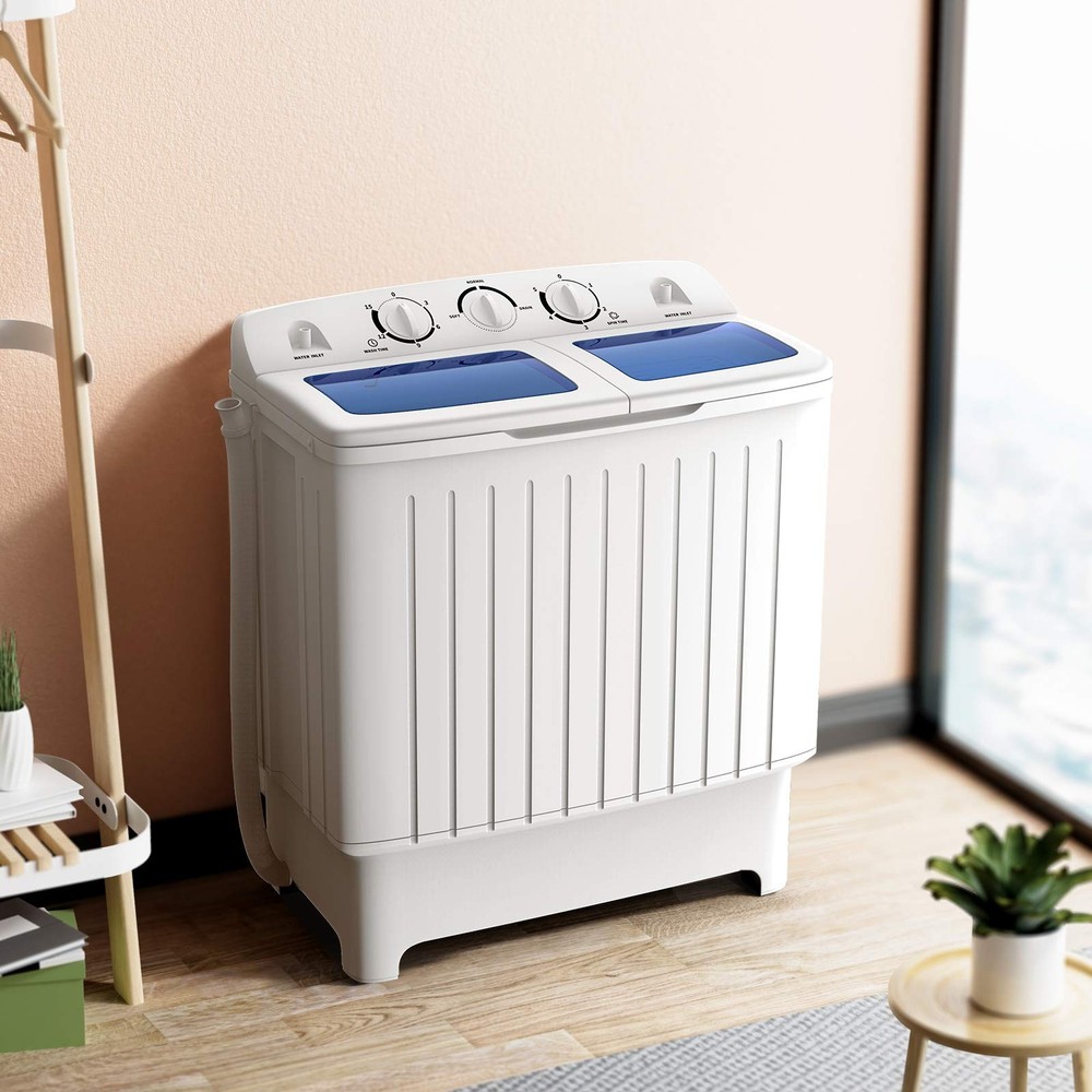 GT24267-PE 20lbs Compact Twin Tub Spinner Combo 12lbs 8lbs Spinning Mini Washing Machine