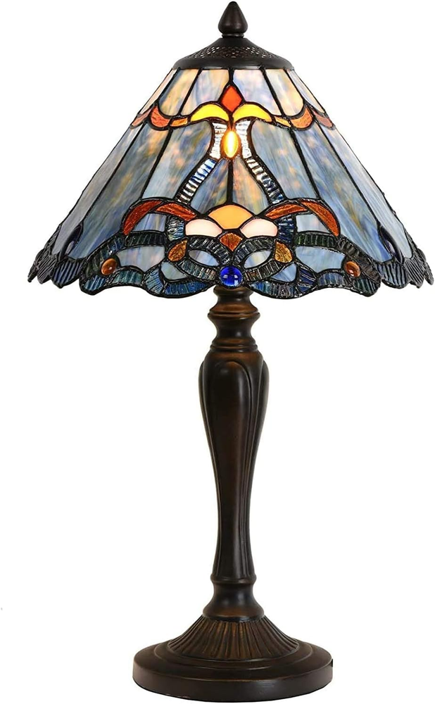 L10683 Baroque Tiffany Style Stained Glass Table Lamp Night Light with 12 Inch W