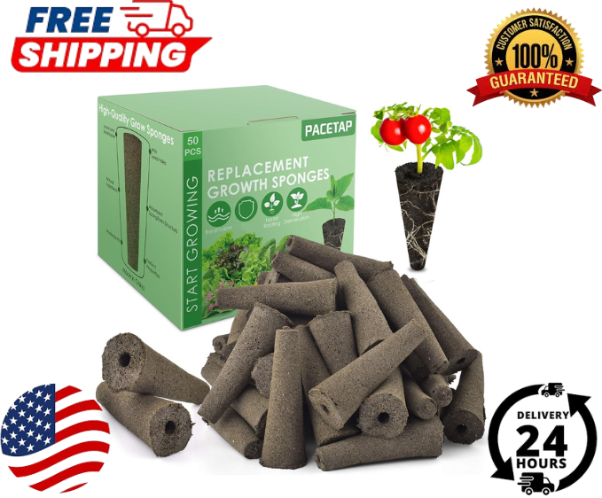 50 Pack Aerogarden Seed Pod Sponges for Hydroponic Plant Growing
