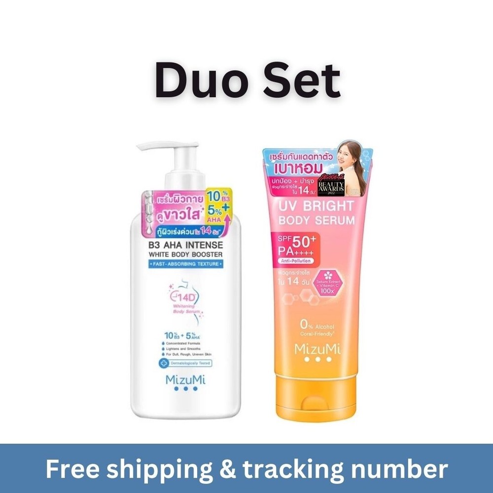 Set MizuMi B3 AHA Intense White Body Booster + UV Bright Body Sunscreen SPF50